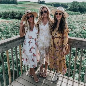 Wayf Floral Dresses in White, Yellow, and Cream